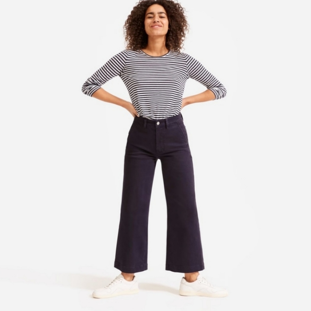 Everlane | Cropped Wide Leg Regular Navy Pants